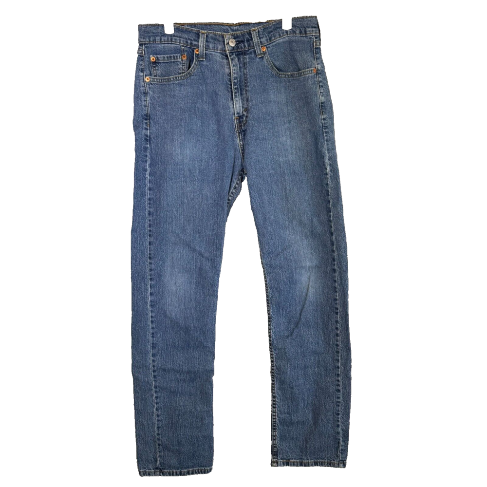 Levis 505 Jeans Mens 32x32 Blue Regular Fit Straight Leg Stretch Denim Zip Fly